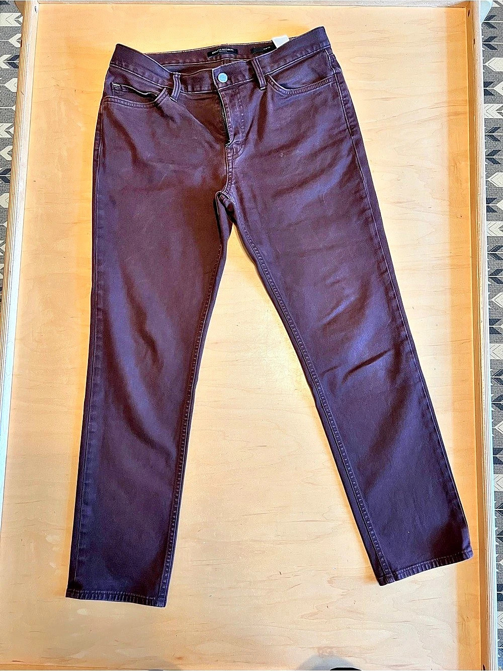 Banana Republic Traveler Straight Leg Jeans Brown Waist 31